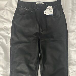 NWT Vegan Leather Ankle Straight Ultra High Rise Pant size 25 Short